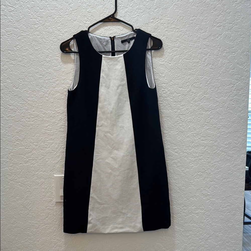 Tibi New York Shift Dress Black & White Block Sleeveless size 2